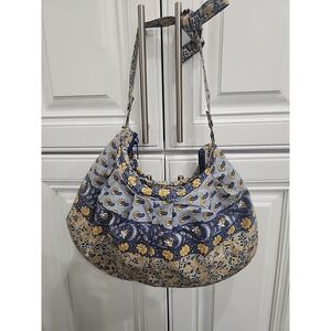 Marat d'Avignon Quilted Cotton Hobo Bag French Provence Floral Tote Made France